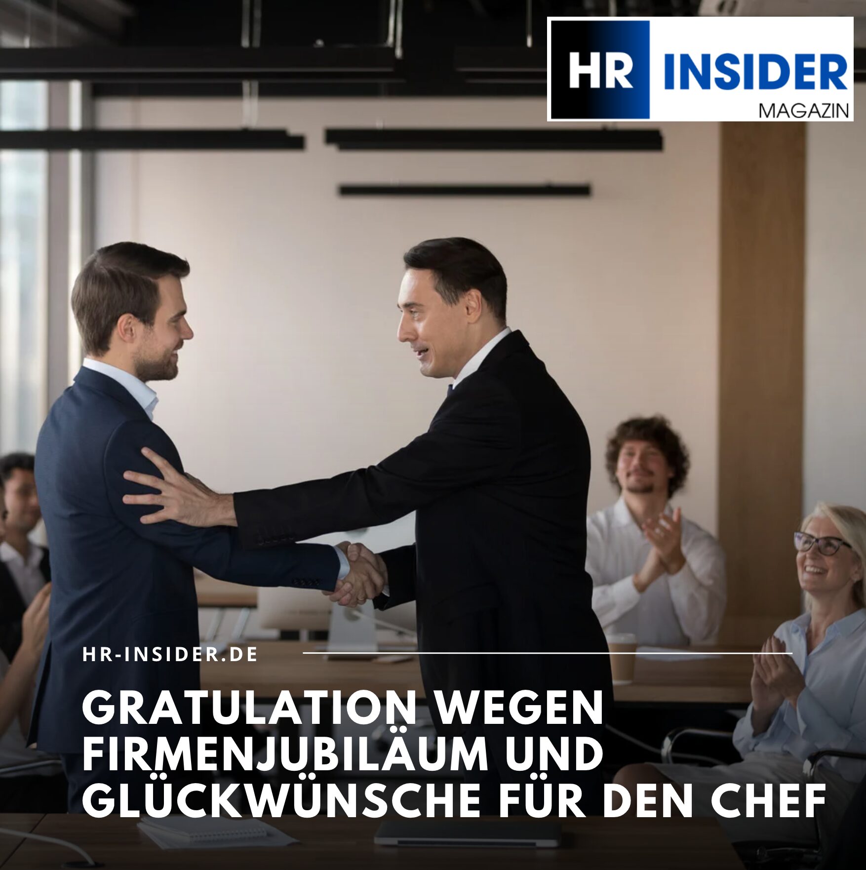 Gratulation wegen Firmenjubiläum und Glückwünsche für den Chef