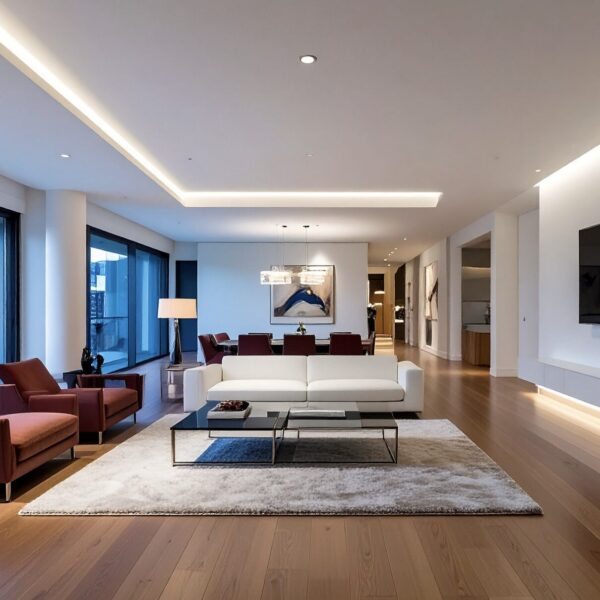 Deckenstrahler im Wohnzimmer