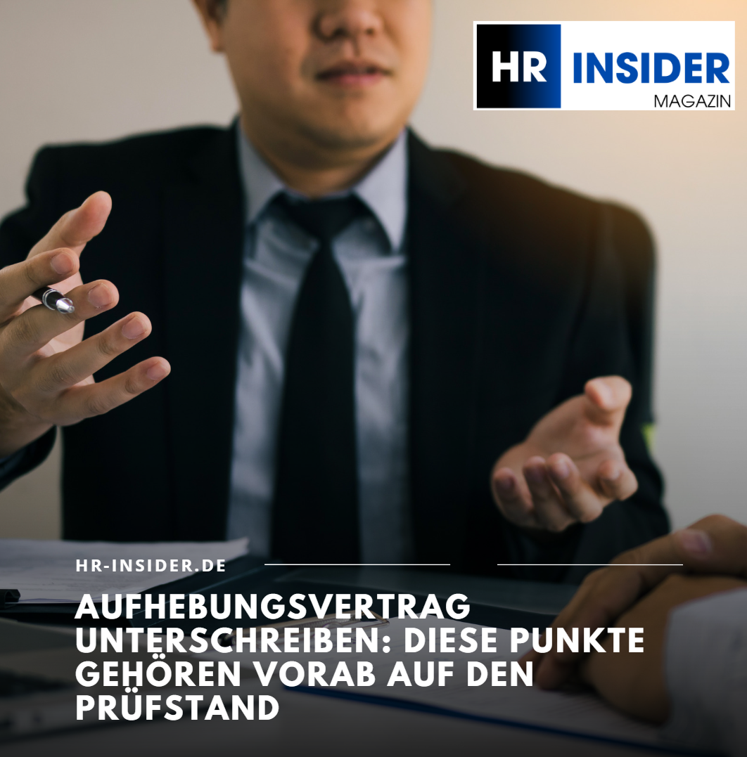 Aufhebungsvertrag unterschreiben Diese Punkte gehören vorab auf den Prüfstand Aufhebungsvertrag unterschreiben Diese Punkte gehören vorab auf den Prüfstand